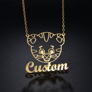 Collana con Nome Personalizzato a Cartone Animato, Ciondolo in Acciaio Inossidabile Placcato Oro 18K, Gioiello Personalizzato <span class=keywords><strong>per</strong></span> Bambini - Product Image 6