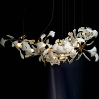 Lustre en verre LED personnalisé de luxe pour escalier, suspension réglable en hauteur pour la décoration de la maison, salle de banquet, duplex, hall d'hôtel