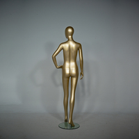 Maniquí de Fibra de Vidrio Brillante Cromado para Exhibición en Tiendas, Maniquí Femenino de Cuerpo Completo para Damas