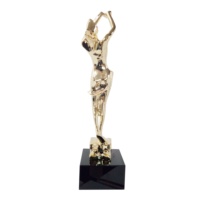 Personnalisé Antique Moderne Laiton Bronze Métal Danseur Trophée Poli Prix Statue Femme Dame pour Ballet Compétition Logo Personnalisé