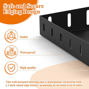 Jh-mech <span class=keywords><strong>2</strong></span>-gói 2ft treo tường kệ Chân đế với phần cứng Heavy Duty thép nhà để xe lưu trữ kệ cho tầng hầm phòng giặt ủi - Product Image 4