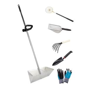 Râteau tamiseur et seau pliable robuste pour la pêche aux coquillages, le jardinage et le nivellement du sable - Product Image 2