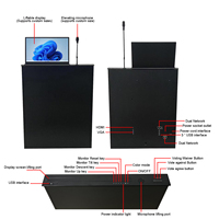 Solution de Système de Conférence Intelligent: Écran Rétractable Encastrable avec Relevateur de Moniteur LCD et Microphone Intégré