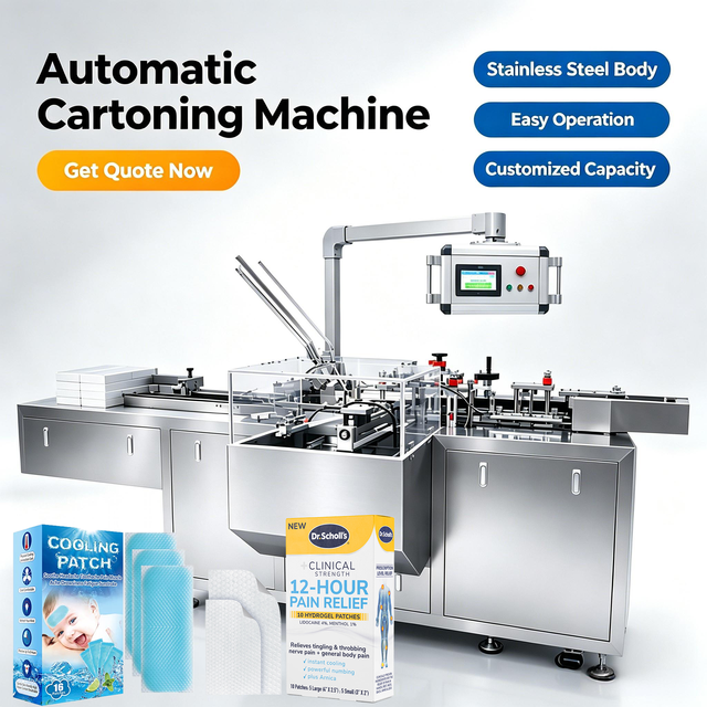 High Efficiency Industrial Automatic Plaster Patch Cartoning Machine Fever Cooling Gel Patch Box Packing Machine