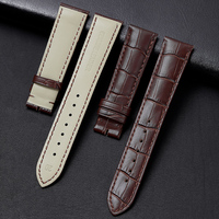 Bracelets de montre en cuir de vachette gaufré crocodile imitation peau de crocodile