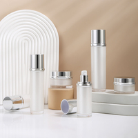 Botol Pompa Vakum Kosmetik Mewah Isi Ulang Akrilik Baru Perak 100ml 50ml 30ml 15ml 50g 30g untuk Serum dan Lotion