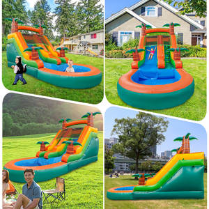 Toboggan gonflable 21x9x12 pieds pour l'extérieur, la cour, les jouets gonflables à souffler, accessoires, toboggan aquatique pour les tout-petits et les enfants - Product Image 4