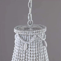 Plafonnier suspendu en bois et perles au design post-moderne, design antique, éclairage d'intérieur, luminaire décoratif de plafond, idéal pour une cuisine ou une ferme