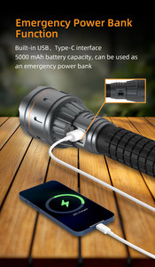 Hợp kim nhôm COB LED Đèn pin 9500lm có thể sạc lại IP65 không thấm nước ngoài trời <span class=keywords><strong>Torch</strong></span> khẩn cấp HL-1332 <span class=keywords><strong>Torch</strong></span> cho cuộc phiêu lưu - Product Image 6