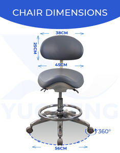 Tabouret ergonomique avec revêtement en microfibre et coussin en éponge haute densité, chaise de dentiste, mobilier de clinique dentaire - Product Image 3