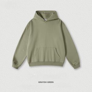 เสื้อฮู้ดสวมหัวโอเวอร์ไซส์แบบมี500สำหรับผู้ชายเสื้อสเวตเชิ้ตพิมพ์ลายสีพื้นย้อมสีเรียบง่ายแนวสตรีทเทอร์รี่ - Product Image 4