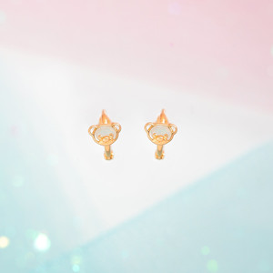 Versione coreana di Little Bear orecchini squisiti e compatti orecchini in zircone placcato oro 18k per ragazze - Product Image 5
