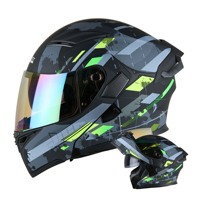 Nouveau casque de moto modulaire, casque modulaire unisexe, quatre saisons, double visière haute définition, casque de sécurité pour la conduite