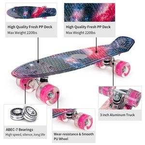 Skateboard <span class=keywords><strong>Cruiser</strong></span> en <span class=keywords><strong>plastique</strong></span>, planche à roulettes rétro graphique, galaxie, imprimé Floral, de haute qualité, 22 pouces, 1 pièce - Product Image 6