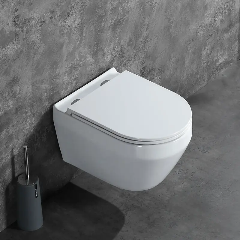 2022 Nieuwe Ontwerp Ronde Sfeer Keramische Sanitair Een Stuk Witte Muur Gehangen Toiletpot Wi
