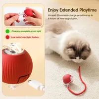 Jouet interactif intelligent en silicone écologique, balle roulante automatique pour chats, chiens et petits animaux de compagnie