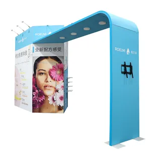 Portable Modular Tension Exhibition Stand Display 3d Booth Design Aluminum Recycle Trade Show Booth Equipment With Tv Shelf