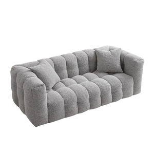 <span class=keywords><strong>Sofa</strong></span> kain gaya Zen dengan bulu domba Teddy, <span class=keywords><strong>Sofa</strong></span> kompres warna krim Marshmallow - Product Image 4