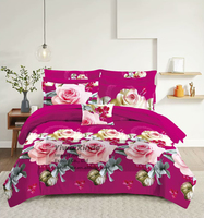 Parure de lit imprimé floral 3D King Size Design vibrant pour la décoration de chambre à coucher en Afrique