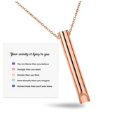 Collier Anti-Anxiété en Acier Inoxydable pour Hommes, Chaîne à Maillons avec LOGO Personnalisé pour Respiration et Arrêt du Tabac, Idéal comme Cadeau