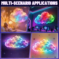 Guirlande lumineuse LED TSINYE en forme de nuage, 2/4/6m, alimentée par USB, multicolore, décoration murale DIY pour chambre, chambre d'enfant, salle de jeux, photographie, fête