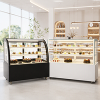 Vitrine Réfrigérée Commerciale Haut de Gamme à Température Unique pour Pâtisseries avec Dégivrage Automatique et Vitrine à Gâteaux en Verre, Refroidisseur d'Air
