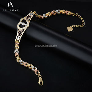 FB0037 personnalisé 14K or laminé Pulsera De Piesmal De Ojo Zircon Designer San <span class=keywords><strong>Judas</strong></span> Tadeo coeur Bracelet charmes - Product Image 2