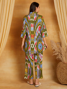 ชุดเซ็ตผ้าเรยอนวิสโคส 100% ลายพิมพ์ดอกไม้ สำหรับงานปาร์ตี้ สไตล์ชาติพันธุ์ สำหรับผู้หญิง ทุกฤดูกาล จากซัพพลายเออร์อินเดีย ผลิตจากวัสดุรีไซเคิล - Product Image 4