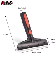 KUNAISI K-E-20 Grattoir professionnel en plastique et métal à long manche avec lame en caoutchouc pour le nettoyage, l'élimination des autocollants de voiture et le décapage des vitres