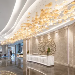 Grote Kamer Van Koophandel Verkoopkantoor Zand Banket Creatief Ontwerp Aangepaste Engineering Verlichting Interieur Plafonddecoratie
