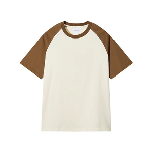 Factory Wholesale Custom Thick Collar Cotton Tee <b>Shirt</b> Men <b>Patchwork</b> Color Clash T <b>Shirt</b> - Product Image 5