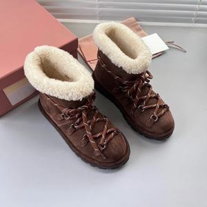 Bottes de neige en cuir luxueuses pour femmes MIUS, imperméables et antidérapantes, bottes de neige rehaussantes pour l'hiver - Product Image 3