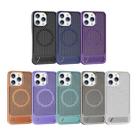 Étui de téléphone de luxe à dissipation thermique avec charge magnétique sans fil et support métallique pour iPhone 16 15 Pro Max Plus 16E XR