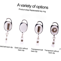JRGIFTS - Portacredenciales Retráctil Resistente al por Mayor, Portacredenciales de Metal con Clip para Cinturón y Anillo para Llaves, para Tarjetas de Identificación y Llaveros