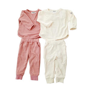 Ensemble de survêtement pour bébé en molleton français, pull à manches longues et pantalon à poches, pour l'automne - Product Image 1