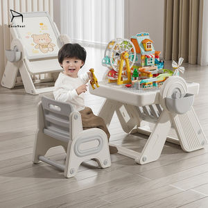 <span class=keywords><strong>Table</strong></span> de jeu pour enfants en plastique multifonctionnelle de haute qualité EaseNeat, réglable en hauteur, avec <span class=keywords><strong>chaise</strong></span>, ensemble de meubles, tableau à dessin pour enfants - Product Image 1