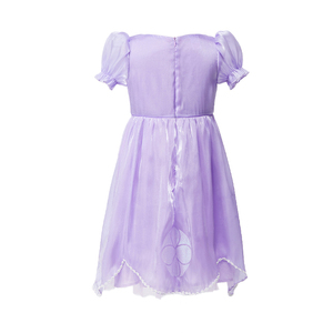 Économies importantes sur la robe Sophia, offre de liquidation, authentifiée OPA, FAMA, enfant, manches bouffantes violettes, doublure en coton, boîte cadeau, directement de l'usine - Product Image 2