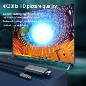 <span class=keywords><strong>สาย</strong></span>ไนลอนถัก4K 60Hz HD USB Type C เป็น <span class=keywords><strong>HDMI</strong></span> อะแดปเตอร์สำหรับโทรศัพท์มือถือแท็บเล็ต Huawei <span class=keywords><strong>Xiaomi</strong></span> 4k30HZ Type C เป็น <span class=keywords><strong>HDMI</strong></span> Converter 2M - Product Image 4