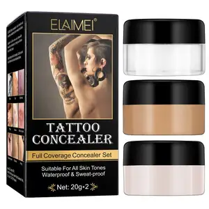 Nieuwe Trend Two-Tone Tattoo Concealer Set Make-Up Waterdichte Zweetbestendige Volledige Dekking Tattoo Concealer Voor Gezicht Lichaam Armen Benen