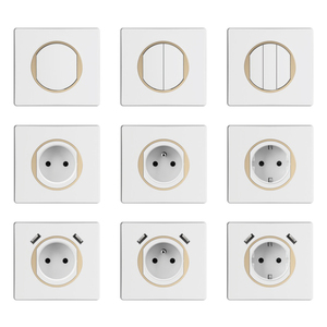 Wall <strong>Sockets</strong> <strong>Switches</strong> 4 <strong>Outlets</strong> 4 <strong>Switches</strong> <strong>Single</strong> Pole/Double Throw USB 2 Ports USB-C 2 Ports IP20 Electrical Safety Germany - Product Image 1