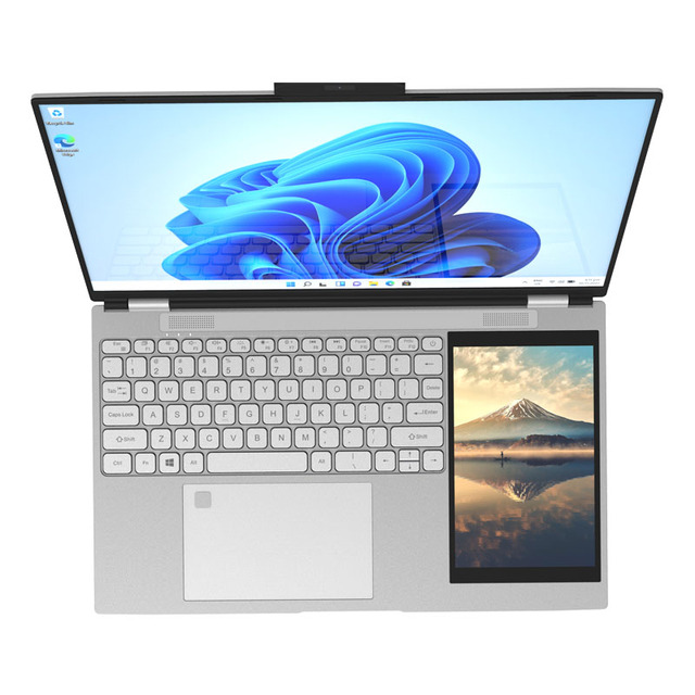 2026 New Portable Notebook Win 11 15.6+7Inch Intel N95 Processor Quad Cores 1.7Ghz Dual Screen Slim Business Office Laptop