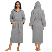 Peignoir de bain 100% coton A/B, poncho de surf à capuche pour adultes, motif à carreaux, ceinture, séchage rapide, toutes saisons, doux, absorption d'eau