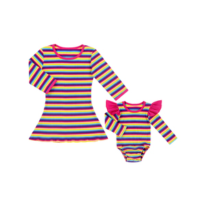 ชุดคริสต์มาสแขนยาวลายสก็อตสำหรับแม่และฉันชุดแบบเข้าชุดสำหรับลูกสาวแม่ออกแบบได้ตามต้องการ - Product Image 3