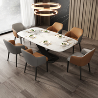 Chaise de salon moderne de luxe léger, design haut de gamme, avec accoudoirs et dossier en métal, pour la maison, l'hôtel et la salle à manger