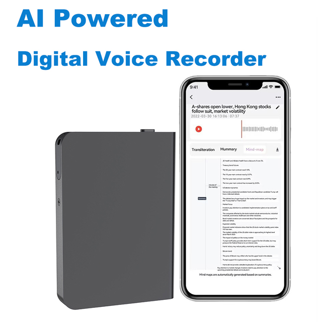 Smart Audio Recorder AI ChatGPT Intelligent Transcription Translation APP Control USB Function Mini Metal Note Voice Recorder