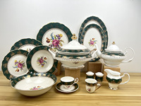 Service de table de style tchèque en forme de vigne avec motif floral doré pour 6 personnes, origine Chine, pour les occasions de dîner