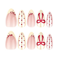 Uñas Postizas Francesas Hechas a Mano de Alta Calidad, Cobertura Completa, Forma Almendrada Corta, Adhesivas, Estilo Stiletto, con Diseño de Mariposa, Reutilizables, Venta al Por Mayor de Fábrica