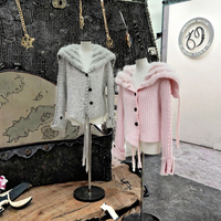 Pull-over à col en V à la mode pour femme Cardigan chaud, coupe ajustée, boutons tricotés, décoration automne 100% Polyester