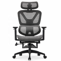 Chaise de bureau ergonomique moderne populaire à dossier haut en maille noire avec accoudoirs 3D réglables en hauteur et soutien lombaire pour la maison, le bureau, la chambre et l'hôtel