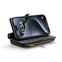 Étui portefeuille CaseMe en cuir sans fil pour Samsung S24 S23 s22 Ultra 10 emplacements pour cartes 1 fermeture éclair étui à bandoulière